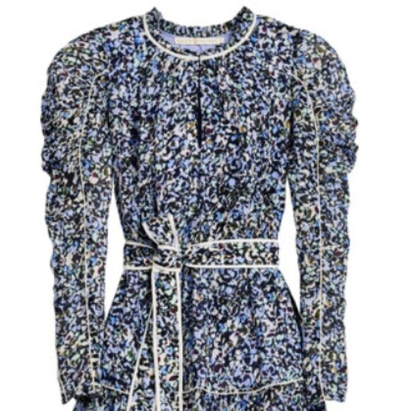 NWOT Marie Oliver Vienna Cotton Seastone Mini Dress 1 $374 - Picture 2 of 9